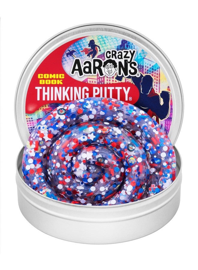 Crazy Aaron's Comic Book Thinking Putty - 4" Tin Thinking Putty - Non-Toxic Sensory Play Putty - Never Dries Out - Creative Toy Fun For Ages 3+ - Image 1