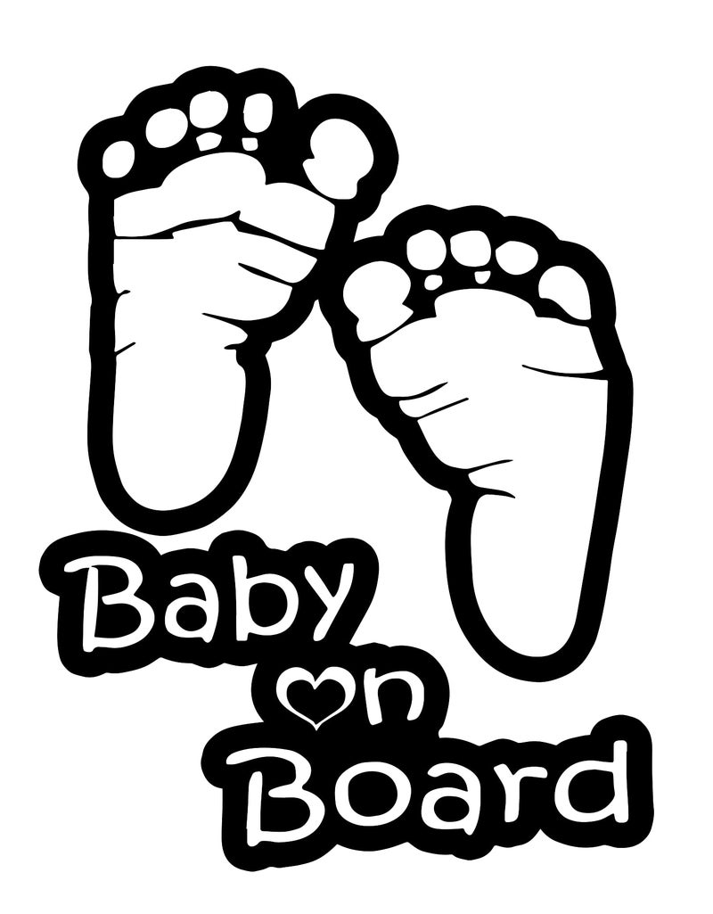 TOTOMO Baby on Board Sticker for Cars Funny Cute Safety Caution Decal Sign for Car Window and Bumper No Need for Magnet or Suction Cup Footprint