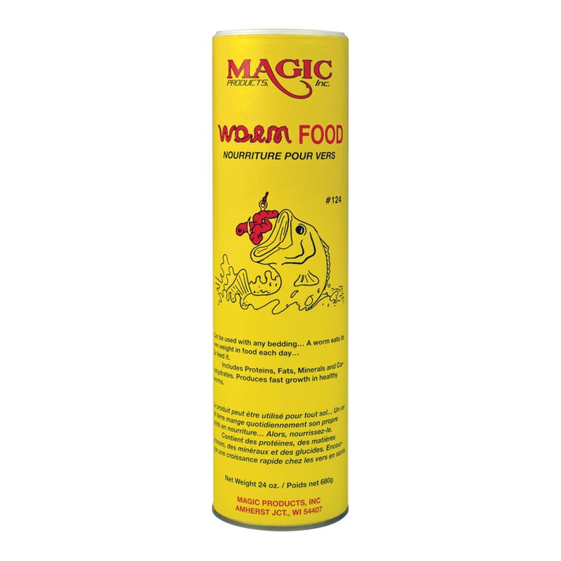 MAGIC Bait Worm Food – 24 oz Can | Nutrient-Rich Worm Feed for Healthy Nightcrawlers & Red Wigglers | Improves Bait Vitality for Fishing & Composting Worm Beds - Image 2
