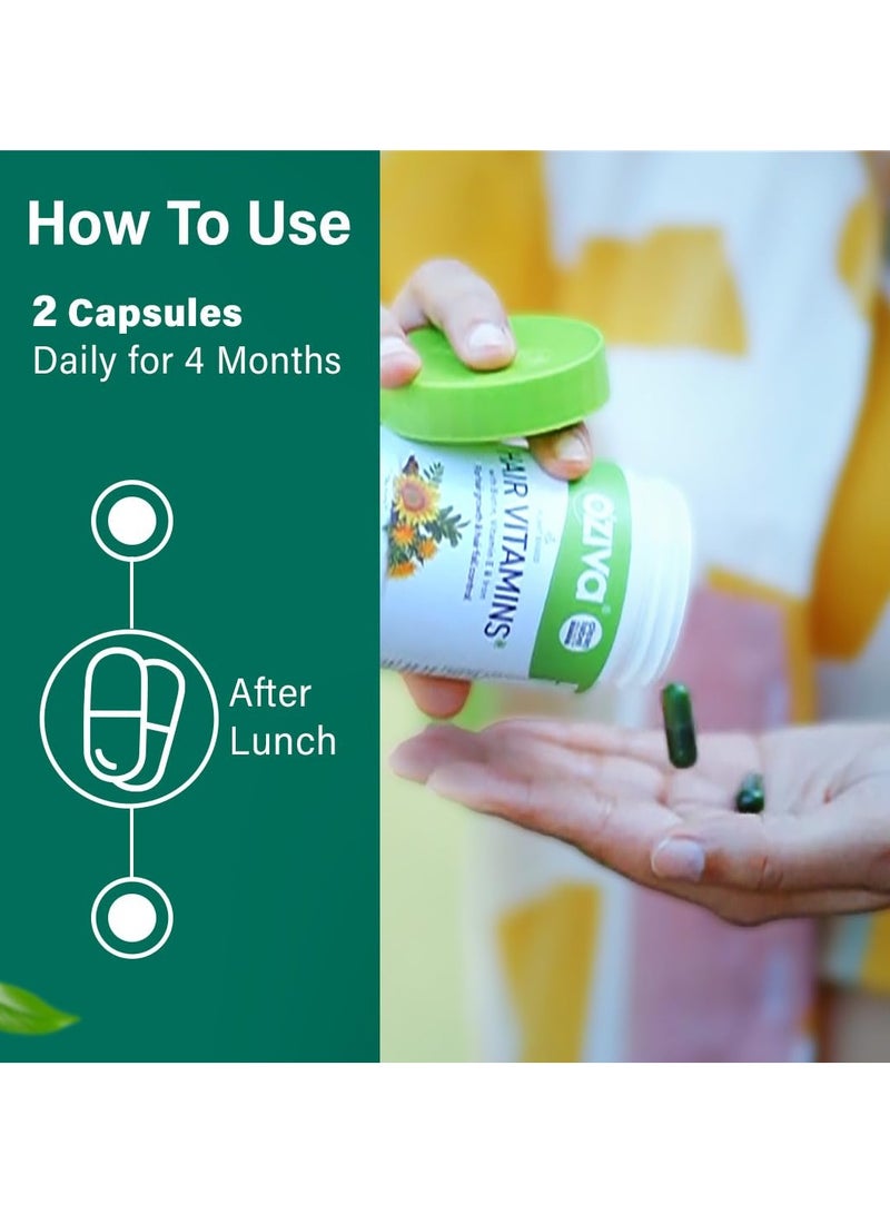 أوزيفا كبسولات فيتامين الشعر، نمو الشعر، التحكم في تساقط الشعر، 100% من حديد البيوتين الطبيعي، مانع DHT، فيتامين E، مكملات غذائية مثبتة سريريًا للنساء والرجال، 60 كبسولة عبوة من 2 - Image 5