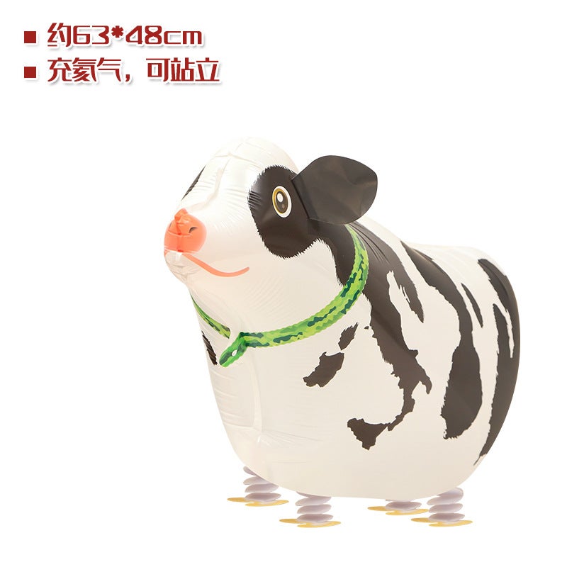 Walking Animal Balloons for Kids Birthday Party Decor (Cow)