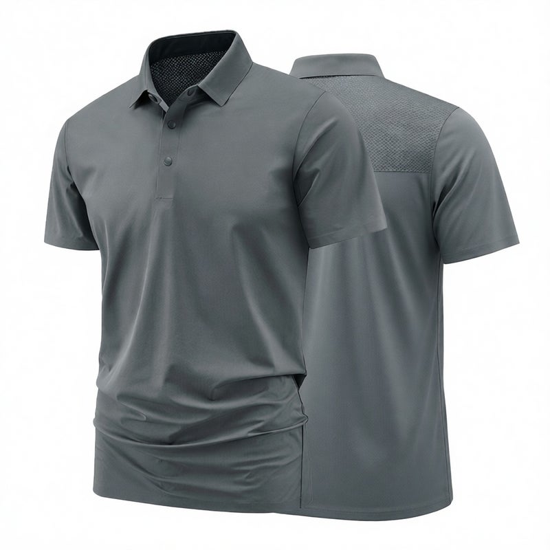 Men's Quick-Dry Short Sleeve Polo Shirt Breathable Nylon T-Shirt - Image 1
