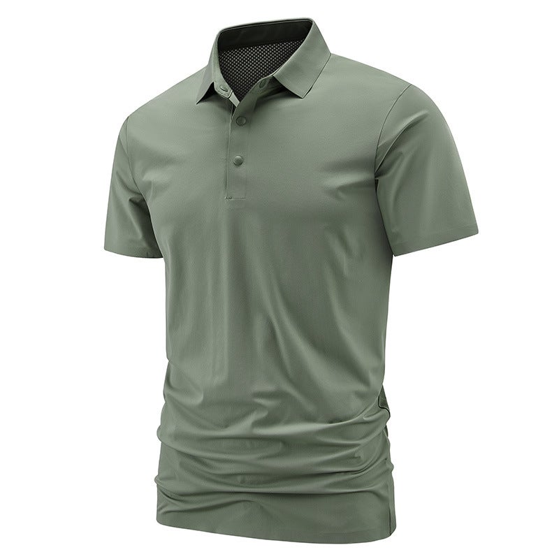 Men's Quick-Dry Short Sleeve Polo Shirt Breathable Nylon T-Shirt - Image 2