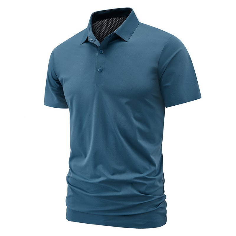Men's Quick-Dry Short Sleeve Polo Shirt Breathable Nylon T-Shirt - Image 3