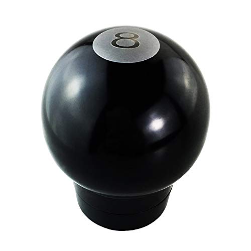 Abfer 8 Ball Shift Knob Car Gear Shifter Knobs Aluminum Stick Shifting Lever Transport for Most Manual Truck Vehicle (Black) - Image 1