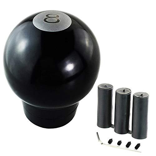 Abfer 8 Ball Shift Knob Car Gear Shifter Knobs Aluminum Stick Shifting Lever Transport for Most Manual Truck Vehicle (Black) - Image 5