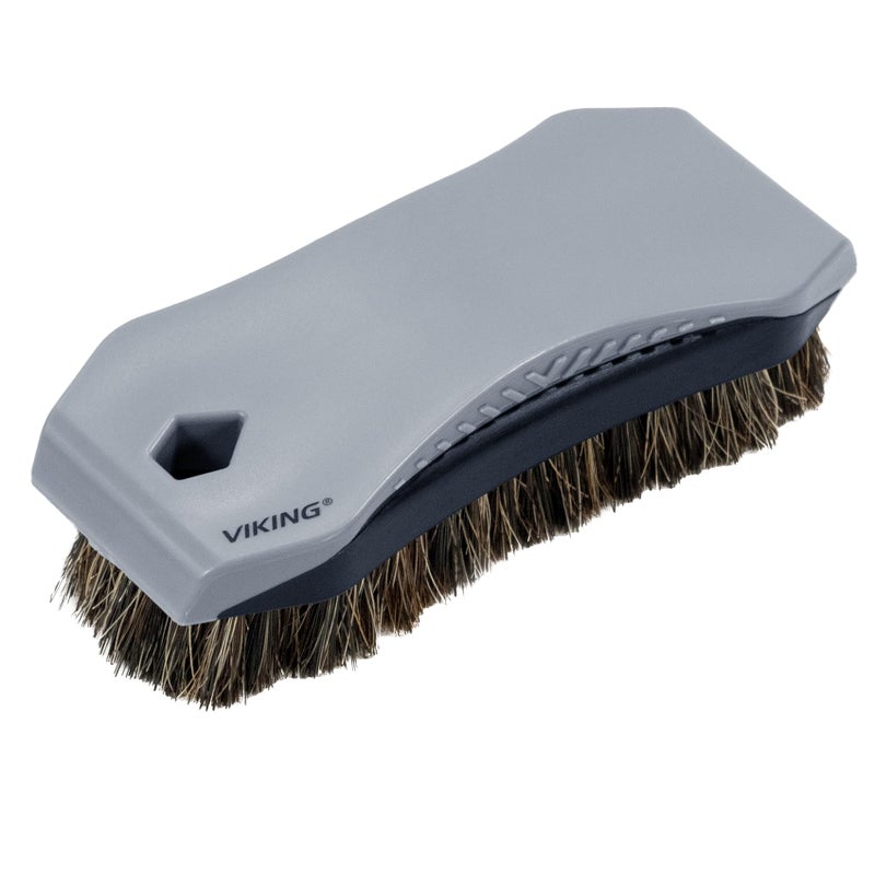 VIKING Leather Cleaner Brush, Horsehair Bristles for Car Interior, Cleaning Brush for Car and Home, Grey, 6.5 x 2.8 x 2 inch - Image 1