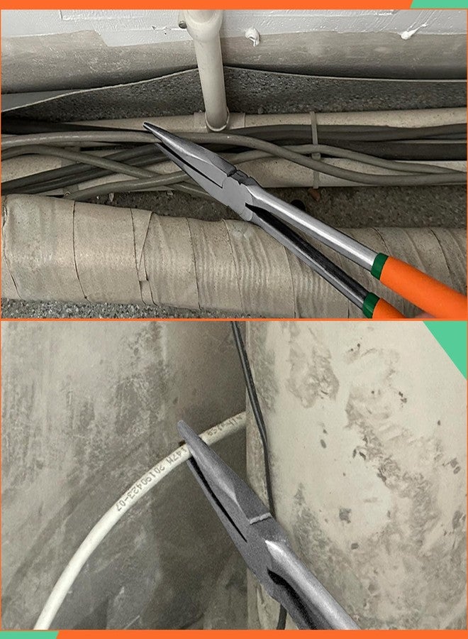 كماشة LEONTOOL ذات قبضة مسدسية مقاس 13 بوصة مع أسنان، كماشة ذات قبضة مسدسية منحرفة مع فكوك مسننة ومقابض غير قابلة للانزلاق كماشة ذات أنف إبرة طويلة المدى تعمل في الأماكن الضيقة - Image 3