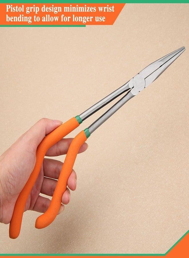 كماشة LEONTOOL ذات قبضة مسدسية مقاس 13 بوصة مع أسنان، كماشة ذات قبضة مسدسية منحرفة مع فكوك مسننة ومقابض غير قابلة للانزلاق كماشة ذات أنف إبرة طويلة المدى تعمل في الأماكن الضيقة - Image 5