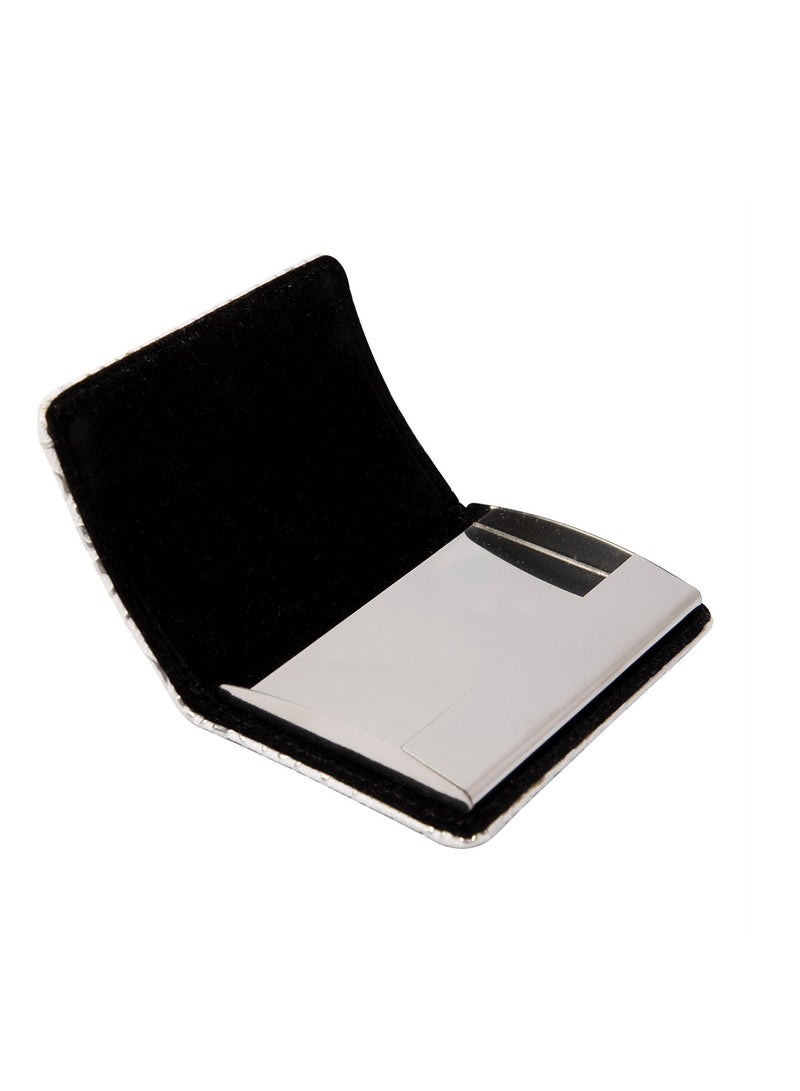 Biggdesign White Leather Cover Business Card Holder - Image 2