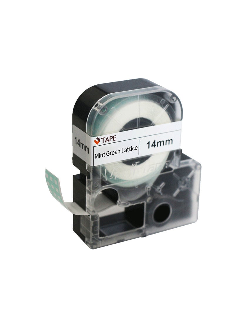 NIBEMINENT Self-Adhesive Label Maker Tape Mint Green Lattice - Image 4