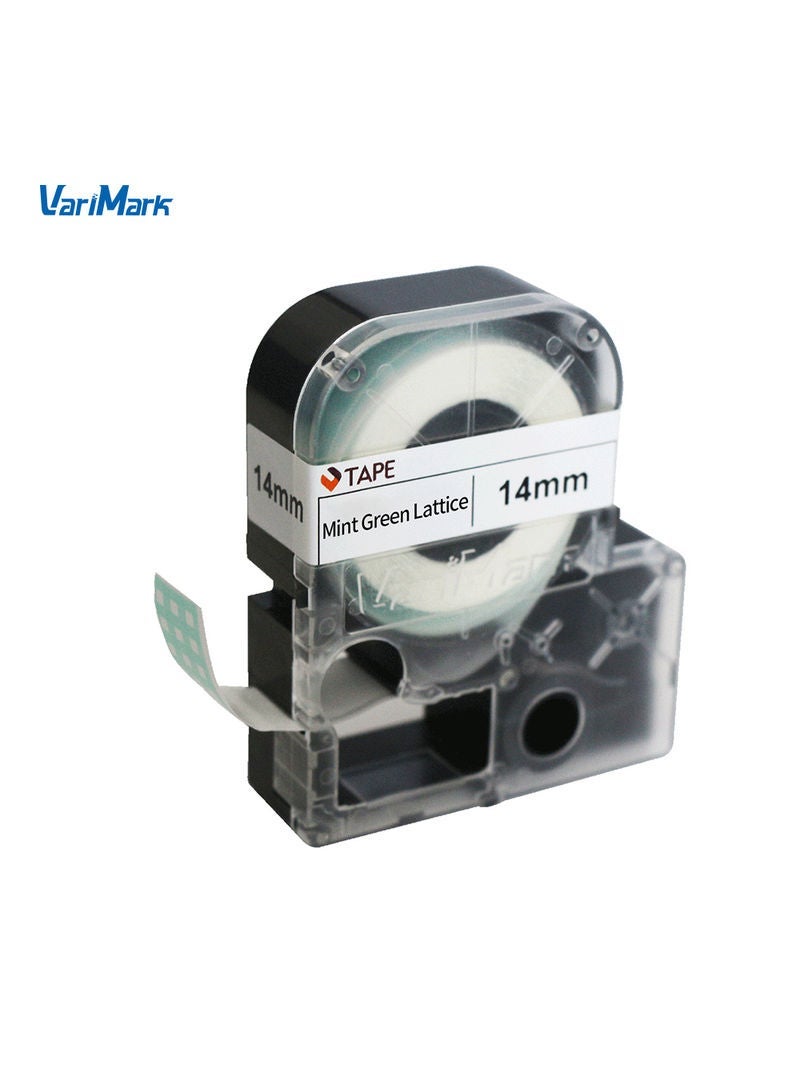 NIBEMINENT Self-Adhesive Label Maker Tape Mint Green Lattice - Image 3