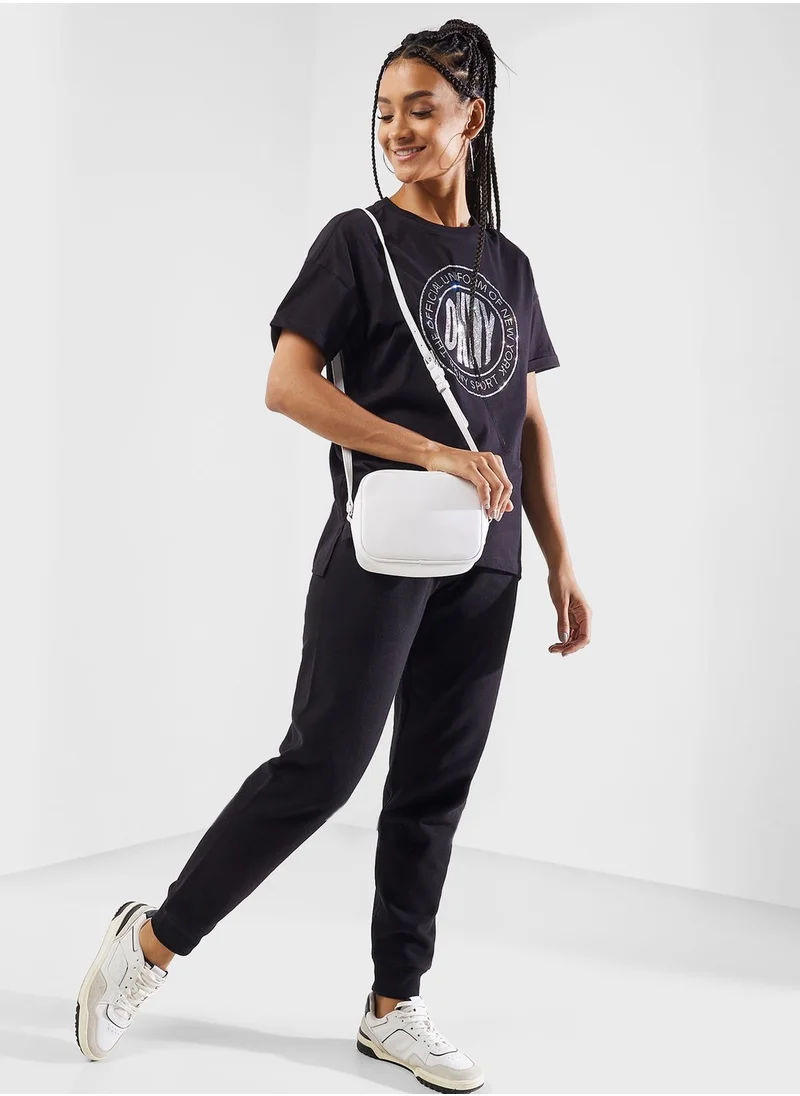 DKNY Sport Crew Neck Graphic Detail T-Shirt