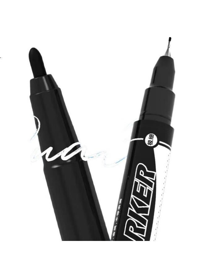 M.G M&G Stationery, Black Dual-Tip Marker Pen, Waterproof Marker, Oil-Based Pen, Children'S Student Outlining Pen, Office Supplies, 50 Pieces Xpmv7408 - Image 1