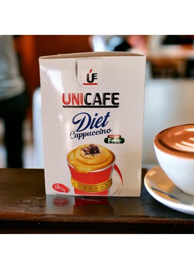 UniCafé - Diet Cappuccino Sugar Free - 10 Sachets, 15 gm - Image 1