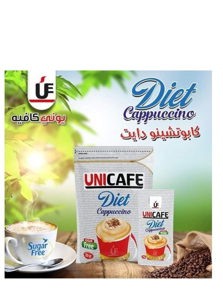 يوني كافيه - كابتشينو دايت  بدون سكر خالي من اللبن الغني بالرغوة - 10 اكياس ، 15 جم - Image 1