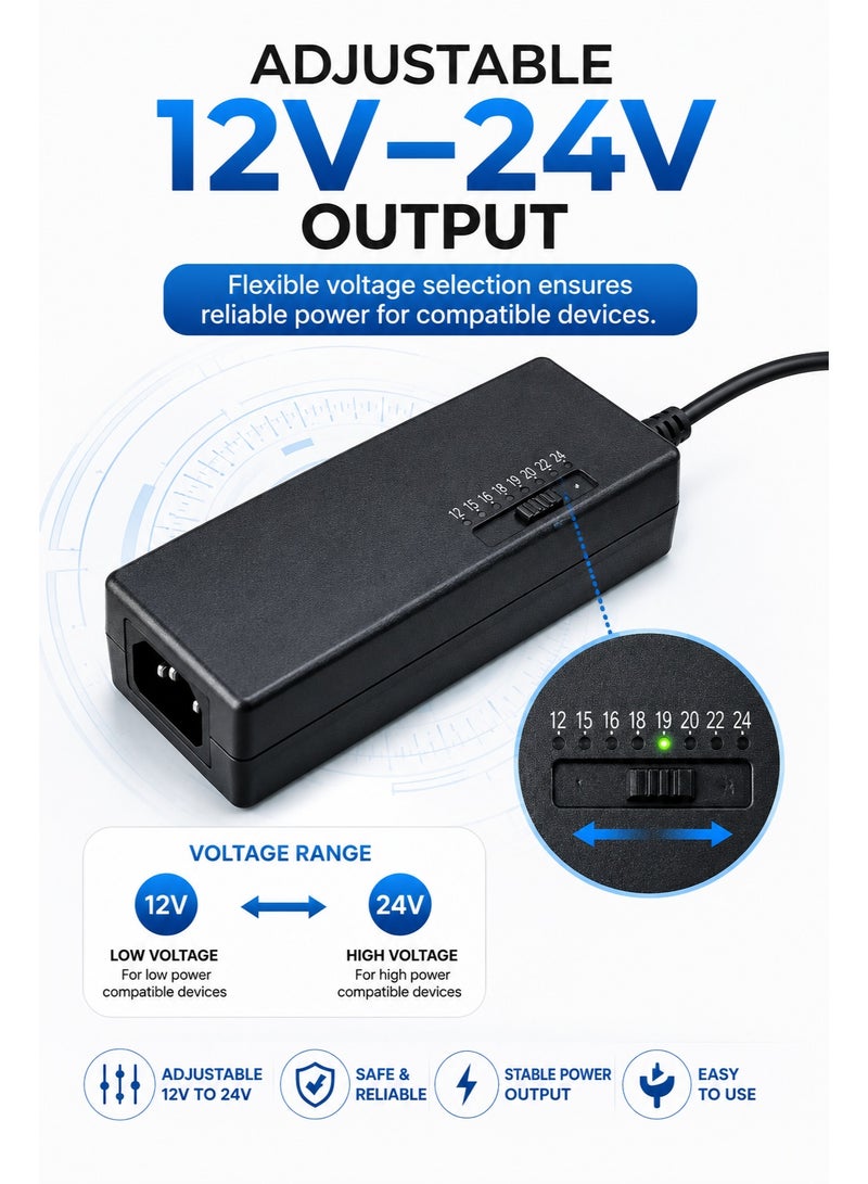 OG Universal Notebook Power Adapter 12V to 24V UV9090 – 34 Pin Multi Connector Laptop Charger with Adjustable Voltage & Built-in Protection - Image 2