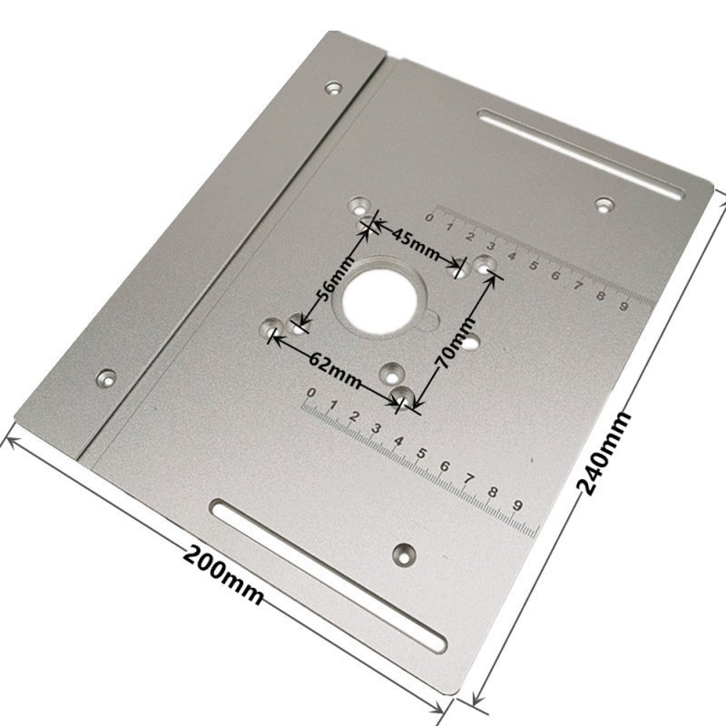 Router Table Insert Plate: 3PCS Gold 240 X 200 X 5mm High-quality Aluminum Alloy - Strong Wear-resistant Rust-proof Clear Scale Router Template for Woodworking, Electric Trimming Engraving Machines - Image 3