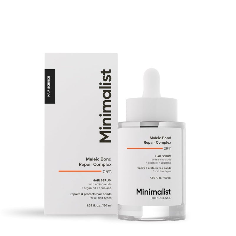 Minimalist Serum for Repairing Damaged Hair Maleic Bond Repair Complex 05 Hair Serum with Amino Acids Argan Oil Squalane For Women Men For All Hair Types 50 ml - Image 1