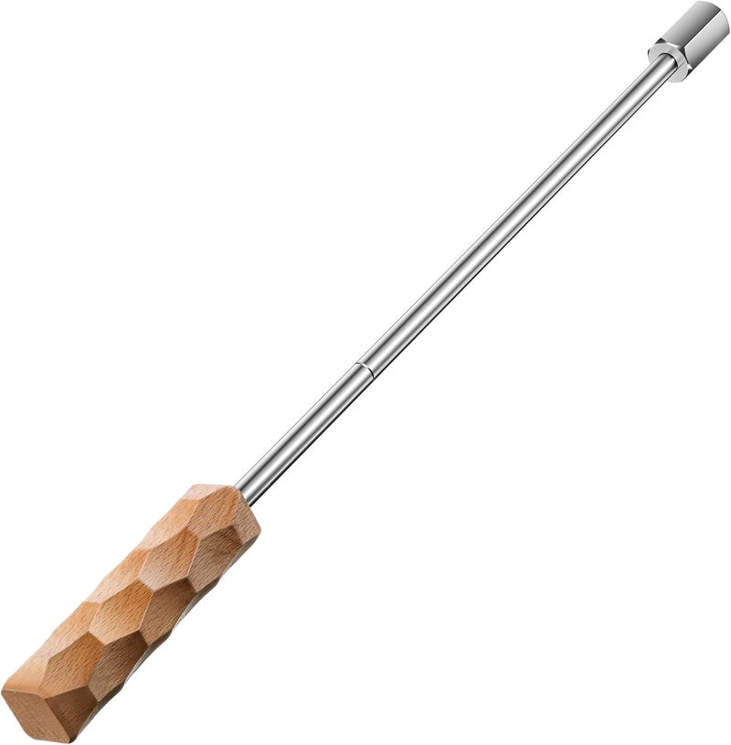 Avenuebool Beer Caramelize Poking Tool, Novelty Beer Accessories Food Grade 304 Stainless Steel Rod with Wood Handle, for Camping, Home Brewing, Campfire Unique Gift for Men, Boyfriends, Dads - Image 1