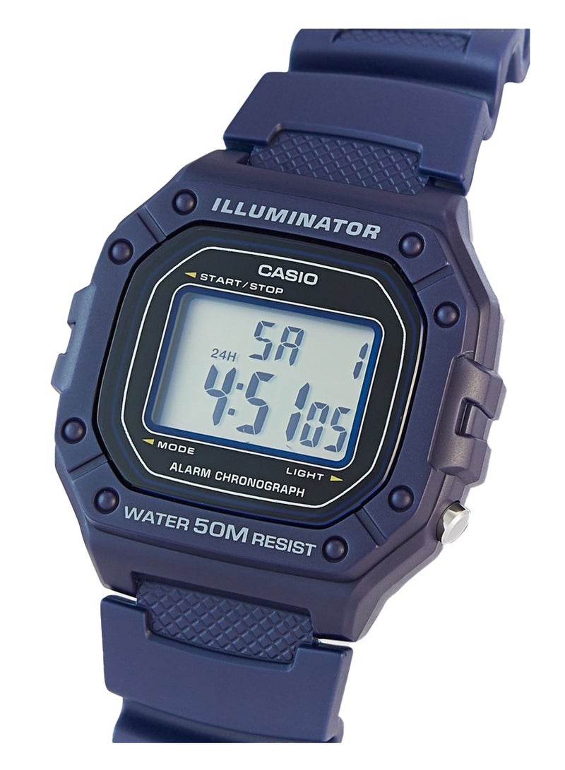 CASIO ساعة يد رقمية من الراتنج للرجال من مجموعة ستاندرد W-218H-2AVDF - Image 2