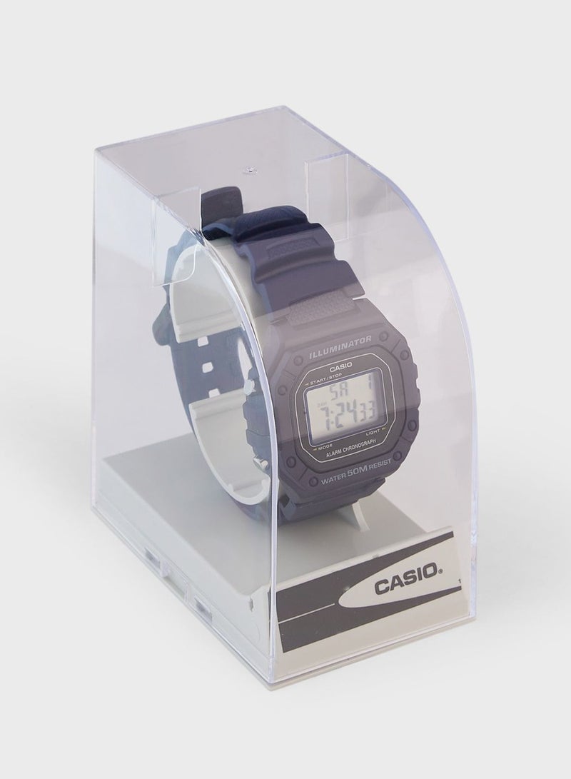 CASIO ساعة يد رقمية من الراتنج للرجال من مجموعة ستاندرد W-218H-2AVDF - Image 5