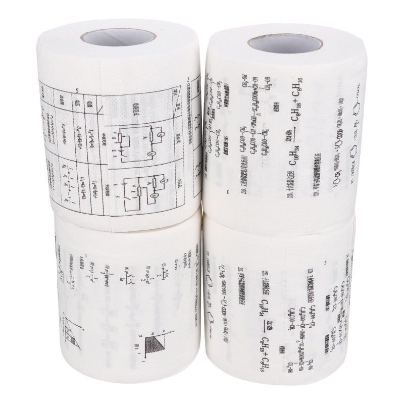 Chemical Physics Formula Printed Toilet Paper 4 Rolls Novelty Bathroom Tissue Set - Image 2