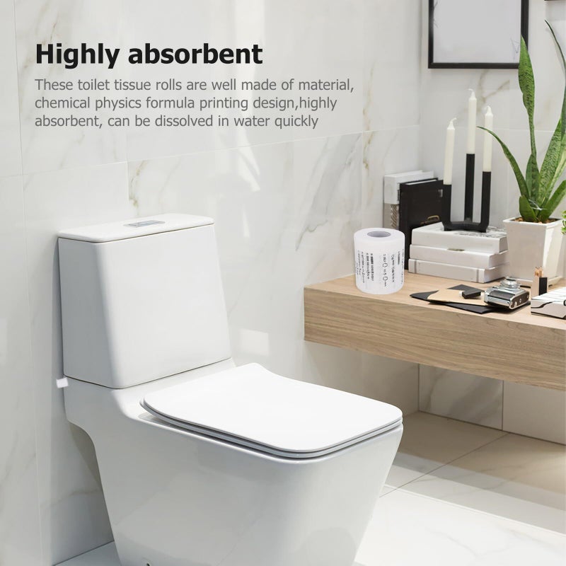 Chemical Physics Formula Printed Toilet Paper 4 Rolls Novelty Bathroom Tissue Set - Image 4
