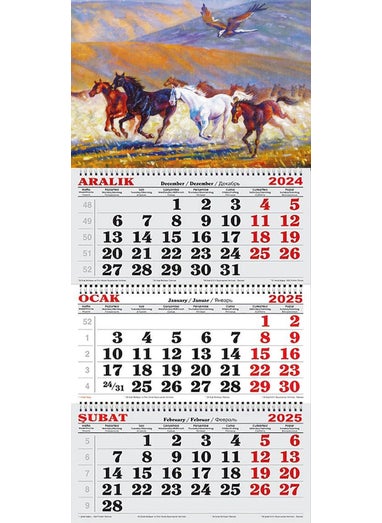 GENC DIJITAL BASKI GENC DIGITAL PRINTING 2025 Sailor Calendar-Horses 