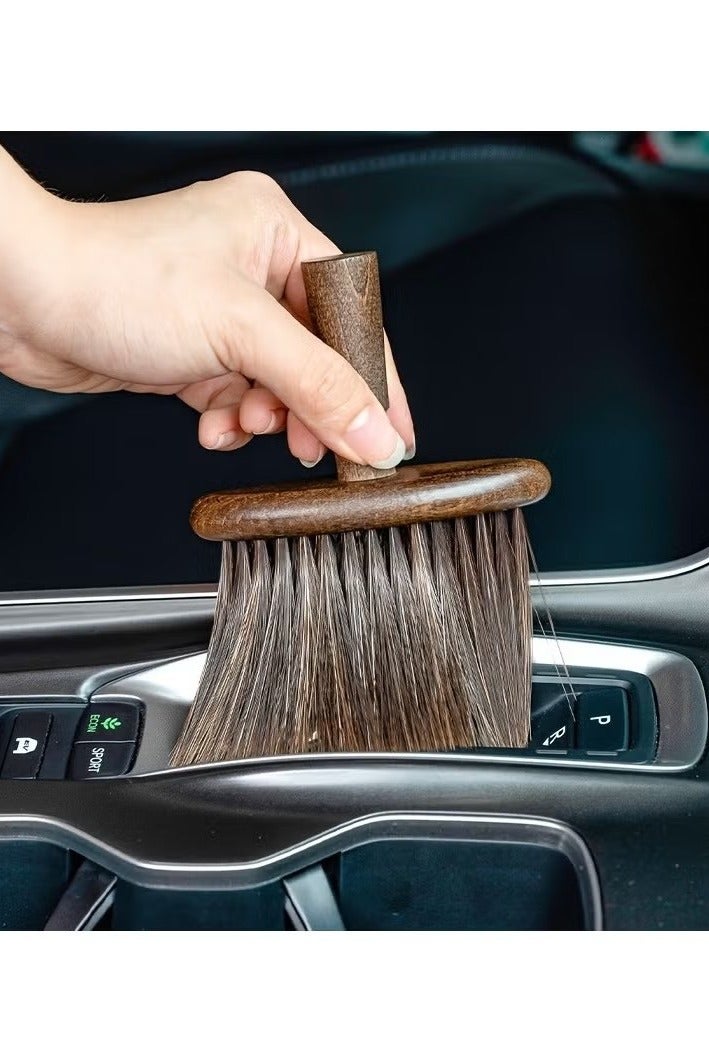 Car Interior Cleaning Brush, Super Soft Car Dust Brush, Car Interior Detailing Brush for Car Dashboard, Air Conditioning Vents, Leather, Computer, No Scratches (Brown, 1 Pack) - Image 2