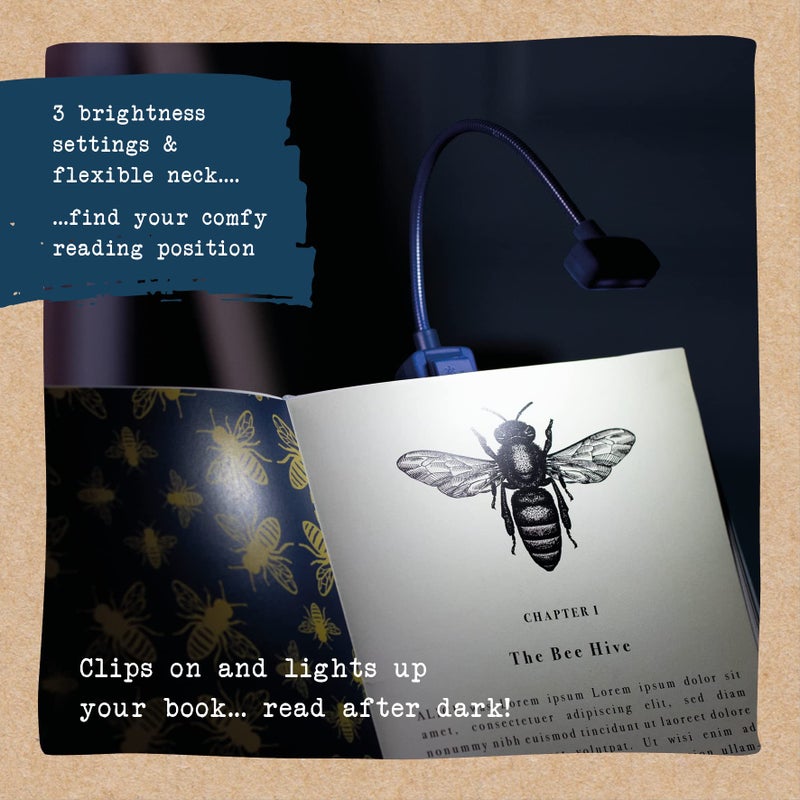 IF Book Lover's Reading Light - Bee, Blue - Image 3