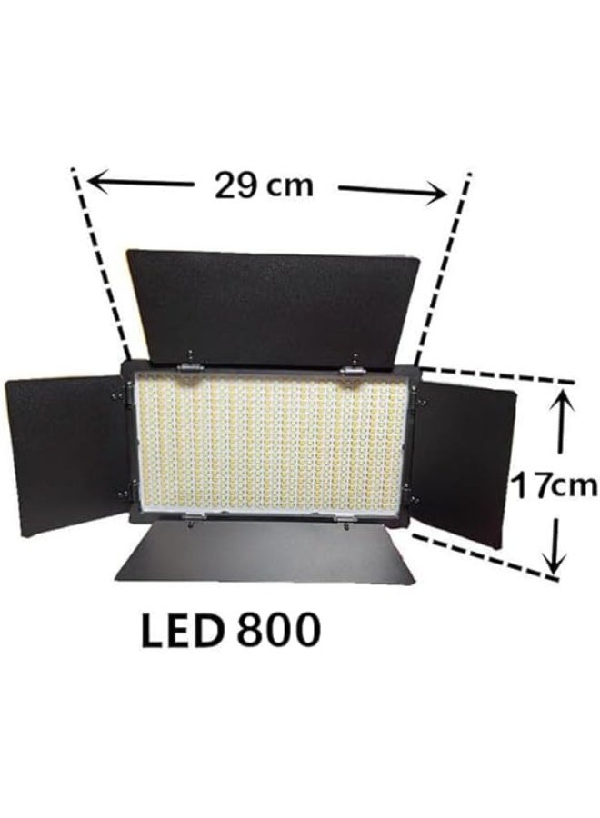 800-LED Video Light 60W – Triple Color Mode (White/Warm/Mixed) – Includes 2m Stand – For Photography, Video Shooting, and Live Streaming – Without Battery - Image 2