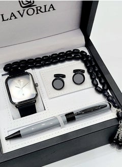 Laforea watch gift set for men consisting of 4 pieces, a rosary watch, a pen and a set of buttons