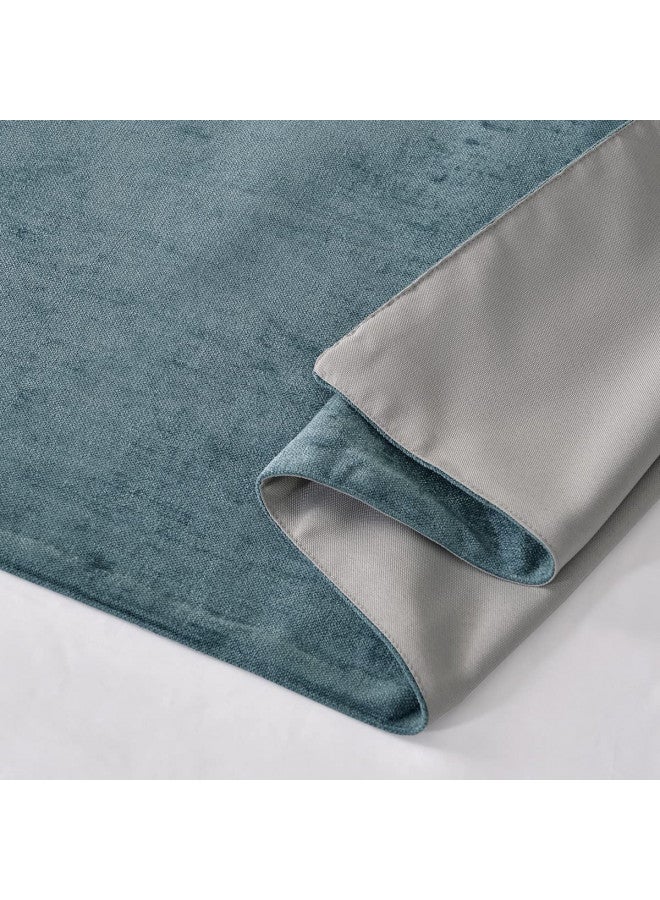 AMBERIS AMBERIS Bed Runner Blue, Chenille Soft No Fading Modern Bed Scarf  - Image 3