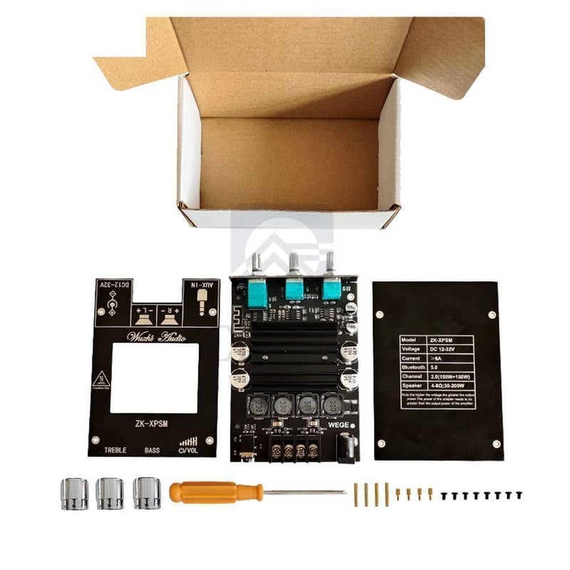 لوحة مكبر الصوت ثنائية القناة ZK XPSM 150WX2 مع مقياس الباس والترابل لمكبر TDA7498E - Image 3