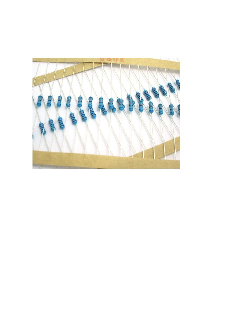 1/4W Metal Film Resistor, 5 Colour Ring Band 1% Ω Ohms Tolerance, For Electrical DIY Pack of 50 (1/4W 47Ω (47ohms))  - Image 1