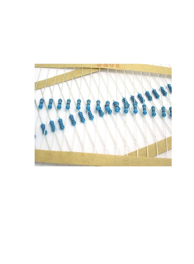 1/4W Metal Film Resistor, 5 Colour Ring Band 1% Ω Ohms Tolerance, For Electrical DIY Pack of 50 (1/4W 47Ω (47ohms))  - Image 2