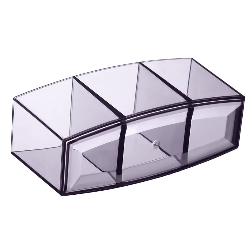 hblife HBlife Clear Makeup Brush Holder Organizer  Acrylic Cosmetic Brushes Storage with 3 Slots  Eyeliners Display Case for Vanity  - Image 3