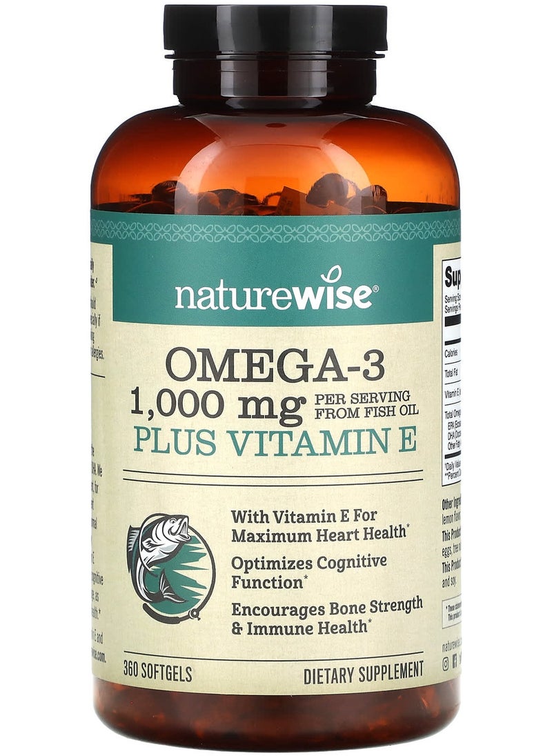 NatureWise - Omega-3 Plus Vitamin E, 360 Softgels - Image 1