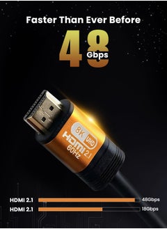 Tortox Tortox High Speed HDMI 2.1 Cable (2m Length), 8K@60Hz 4K@120Hz, Aluminum Body Shell, Dolby Vision And Audio, Transfers 18Gbps To 48Gbps, Compatible With PS5/PS4/HDTV/Projector/Laptop/Macbook/PC  - Image 2
