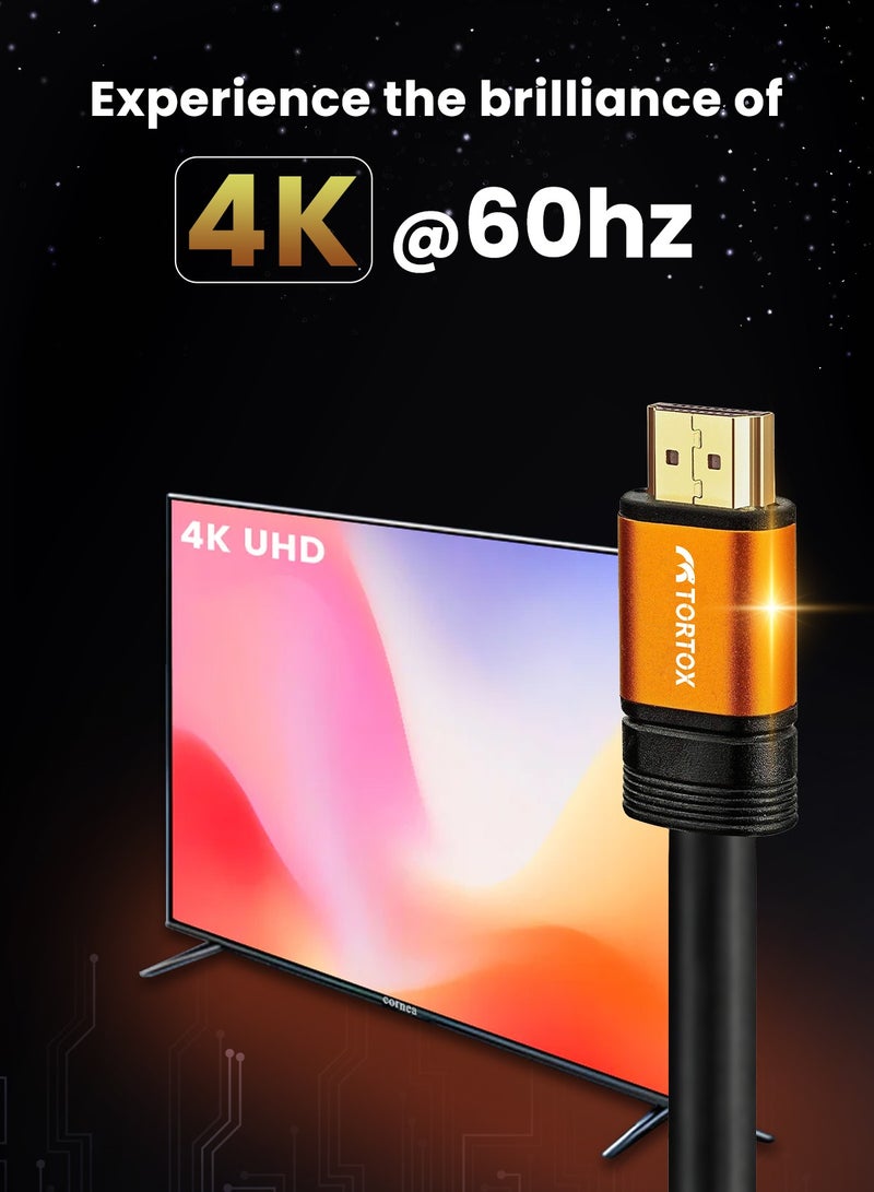 Tortox High Speed HDMI 2.1 Cable (2m Length), 8K@60Hz 4K@120Hz, Aluminum Body Shell, Dolby Vision And Audio, Transfers 18Gbps To 48Gbps, Compatible With PS5/PS4/HDTV/Projector/Laptop/Macbook/PC - Image 3