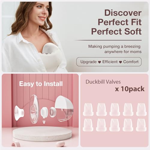 afontoto 10 PCS Silicone Duckbill Valve Compatible with Momcozy M5 Wearable Breast Pump, Designed for M5 Electric Breast Pump Replacement Parts, Pumping Breastfeeding Essential Accessories for New Moms - Image 2