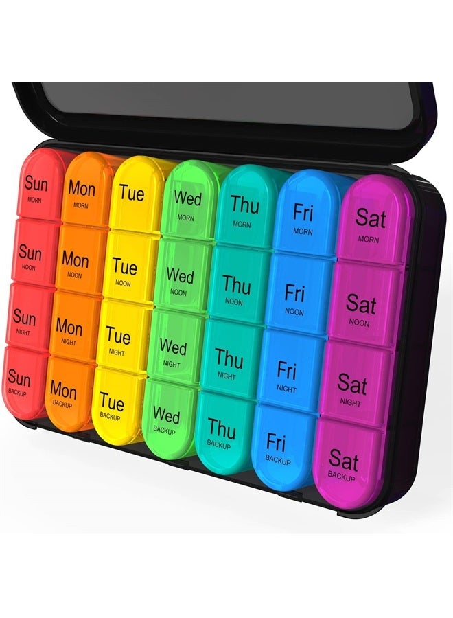 Daviky Pill Organizer 4 Times a Day, Daily Pill Box Organizer, Large Weekly Medicine Pill Organizer, Pill Cases Organizers 7 Day, Pill Boxes 7 Day to Hold Vitamins, Medication - Image 1