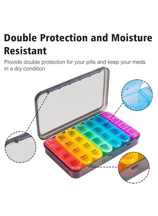 Daviky Pill Organizer 4 Times a Day, Daily Pill Box Organizer, Large Weekly Medicine Pill Organizer, Pill Cases Organizers 7 Day, Pill Boxes 7 Day to Hold Vitamins, Medication - Image 4