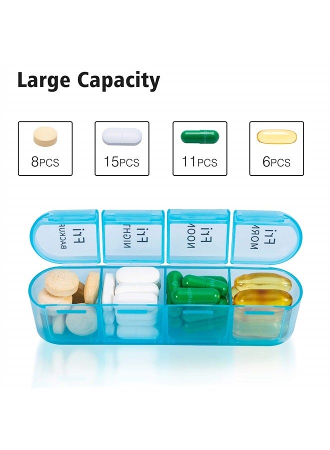 Daviky Pill Organizer 4 Times a Day, Daily Pill Box Organizer, Large Weekly Medicine Pill Organizer, Pill Cases Organizers 7 Day, Pill Boxes 7 Day to Hold Vitamins, Medication - Image 2