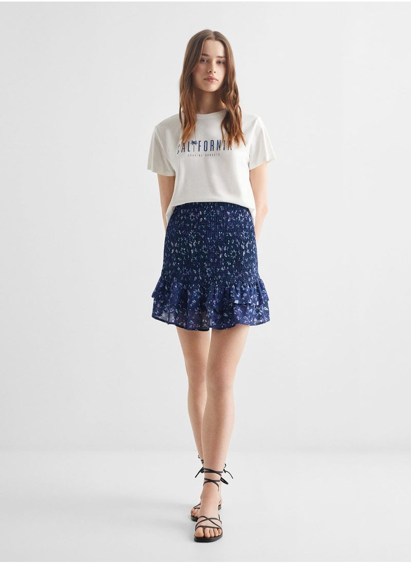 MANGO - Youth Printed Ruffle Hem Skirt - Image 1