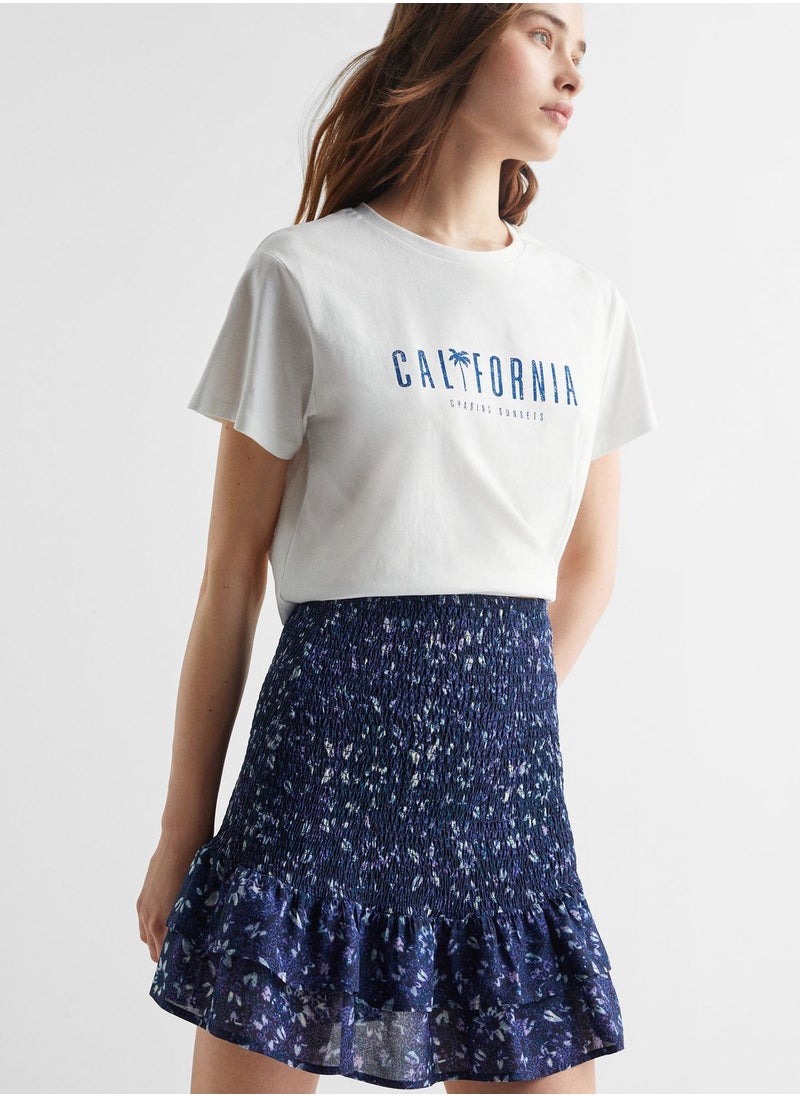 MANGO - Youth Printed Ruffle Hem Skirt - Image 1