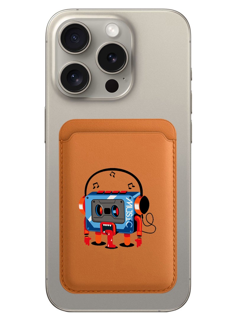 Theodor Magnetic Wallet, Compatible with MagSafe Wallet, for iPhone Wallet, for iPhone 16/15/14/13/12 Series, Not for iPhone 13/12 mini, 3 Card Holder, Vegan Leather, Brown - Music Recorder - Image 1