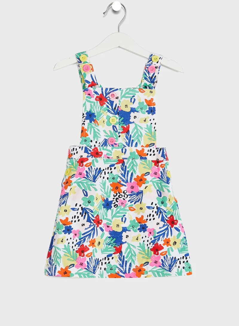 Nautinati Nauti Nati Girls Multicolored Floral Printed Dungaree
