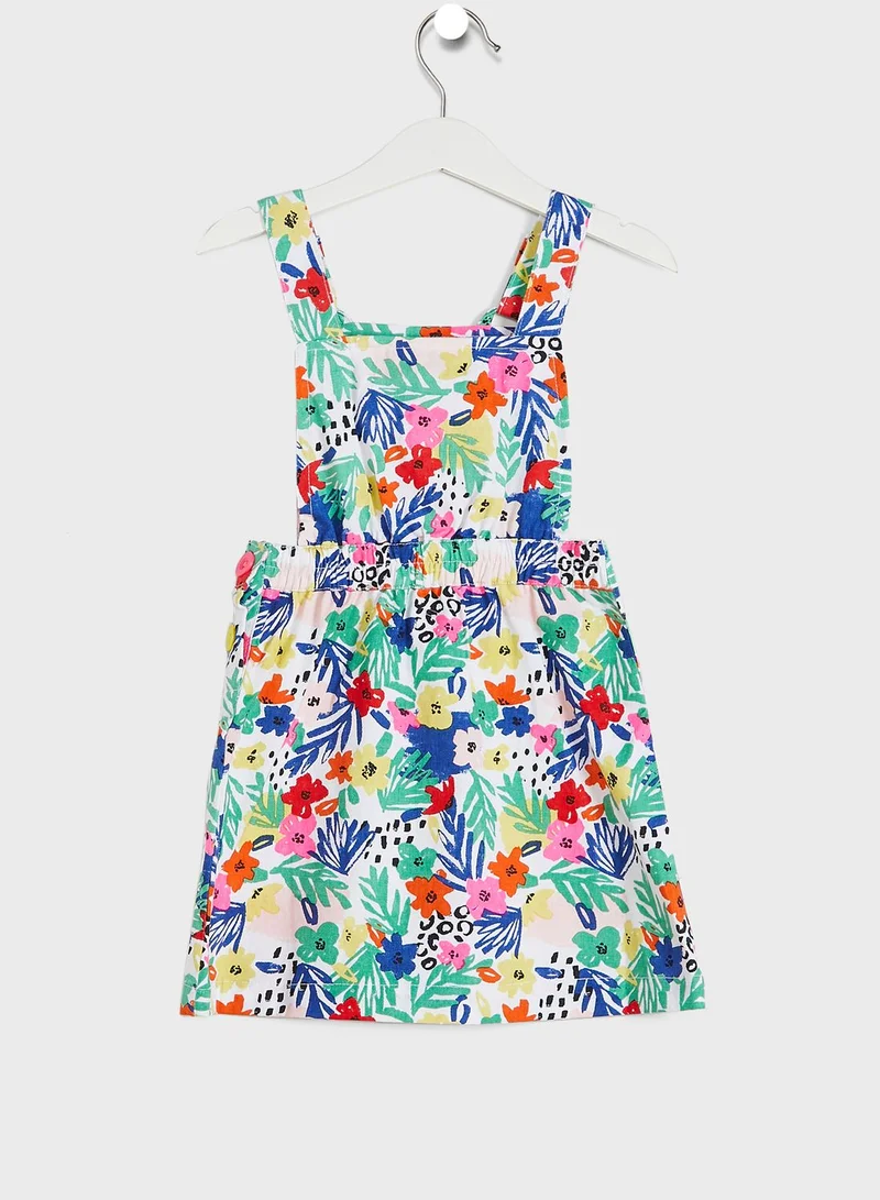 Nautinati Nauti Nati Girls Multicolored Floral Printed Dungaree